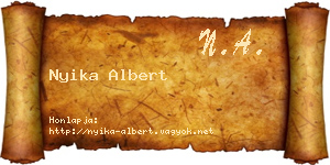 Nyika Albert névjegykártya